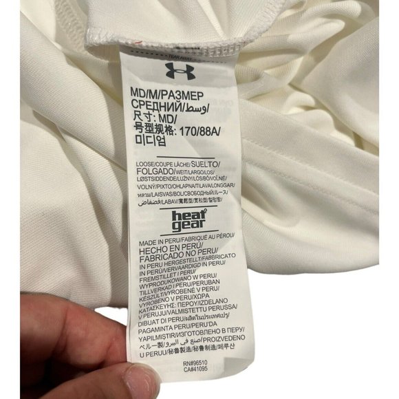 Under Armour‎  Heatgear  PERFORMANCE TEAM WOMEN'S POLO T-shirt Top White Size M - Picture 11 of 14